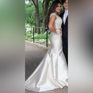 Champagne two piece formal gown / Prom dress